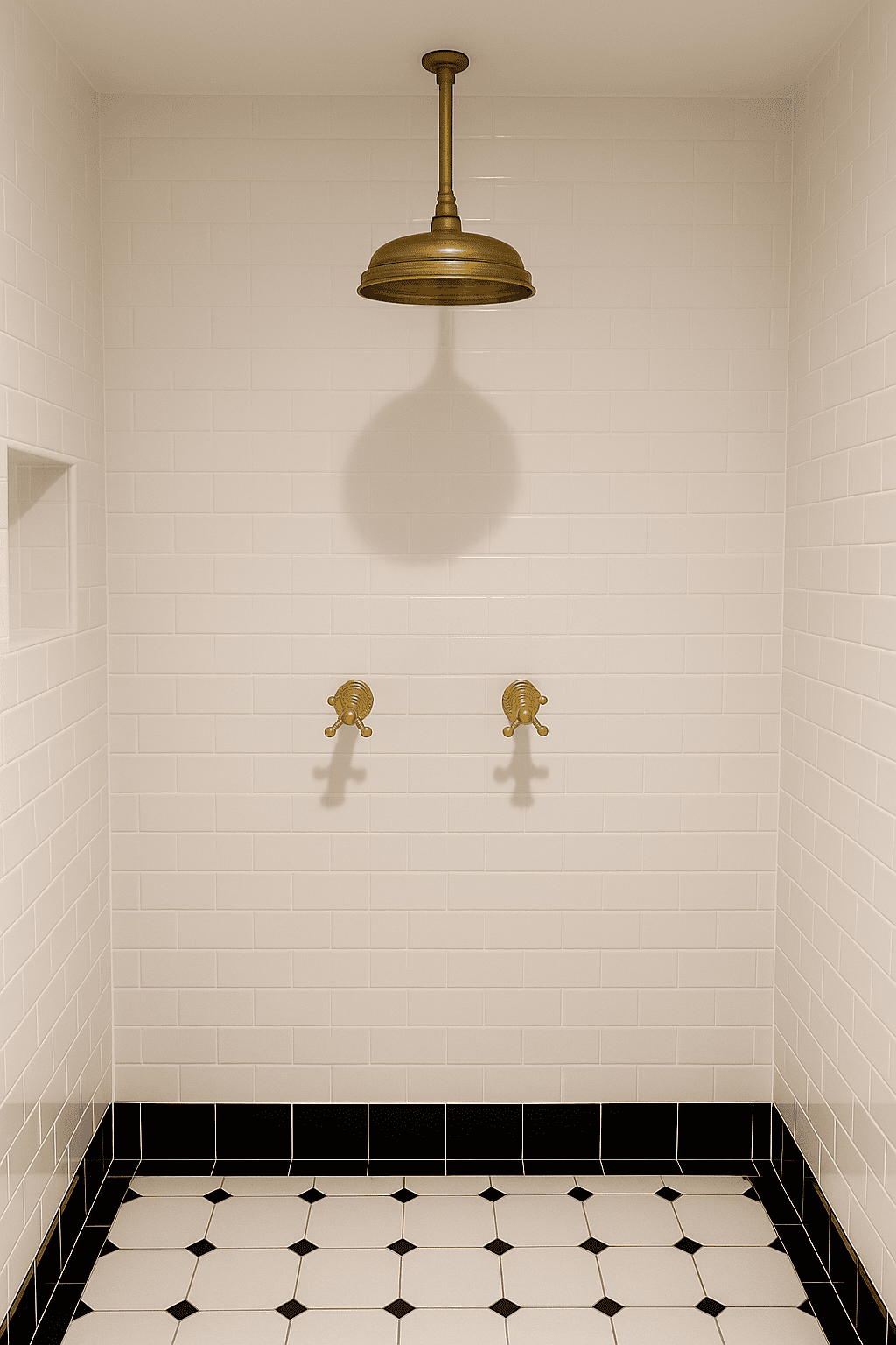 Ducha de techo en bronce con regadera redonda tipo lluvia Sinú Design