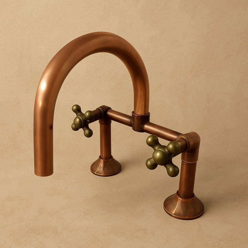 Monocontrol de pared industrial en bronce para lavaplatos