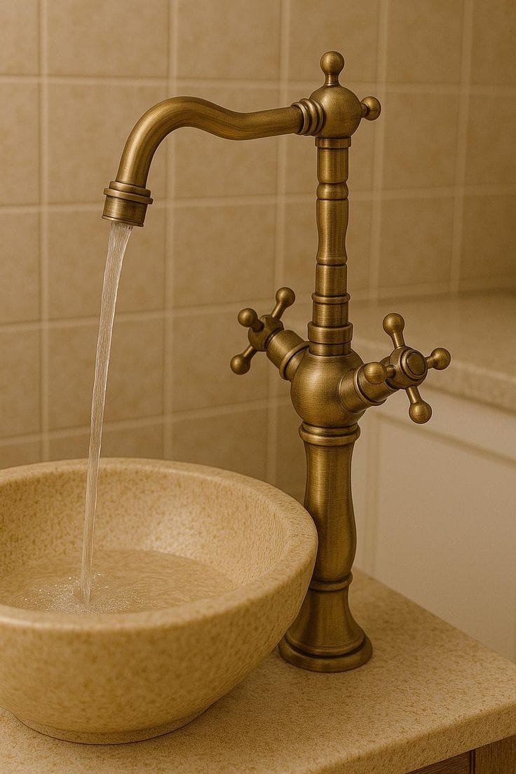 Monoblock cuello curvo elegante para lavamanos de mesa