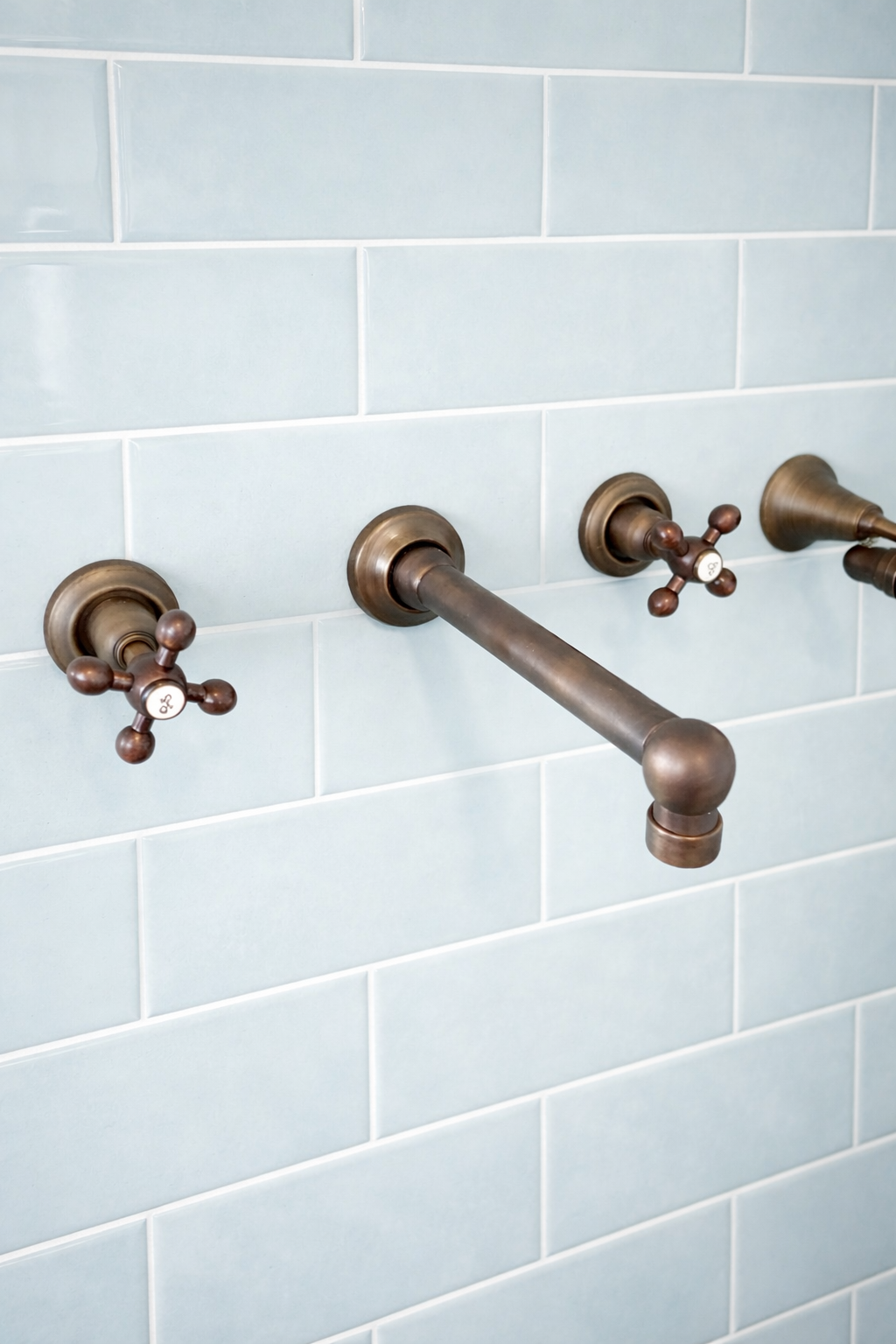 Mezclador 8 pulgadas de pared rústico en bronce envejecido