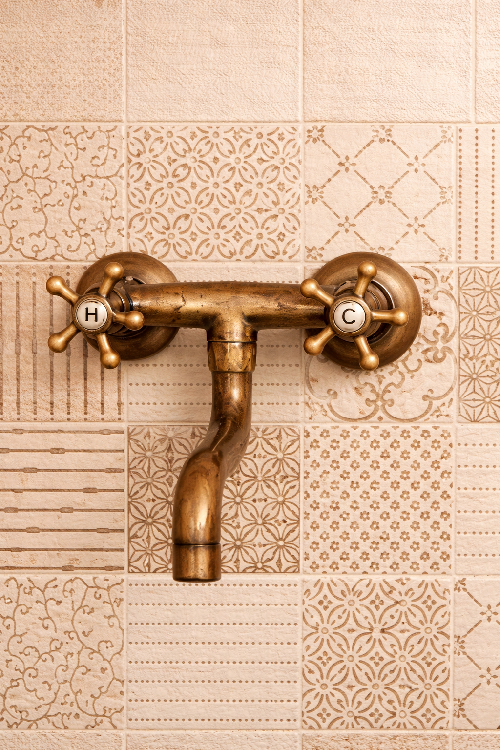 Mezclador 8 pulgadas de pared rústico en bronce envejecido