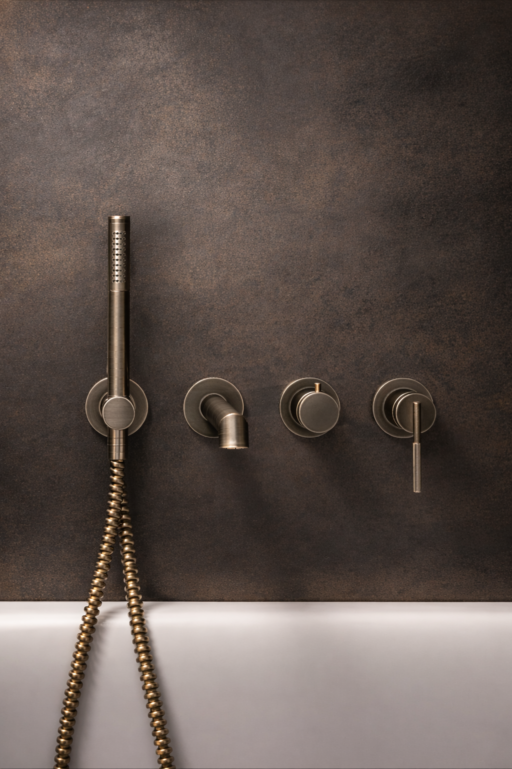 Monocontrol empotrado para tina con teleducha - pared