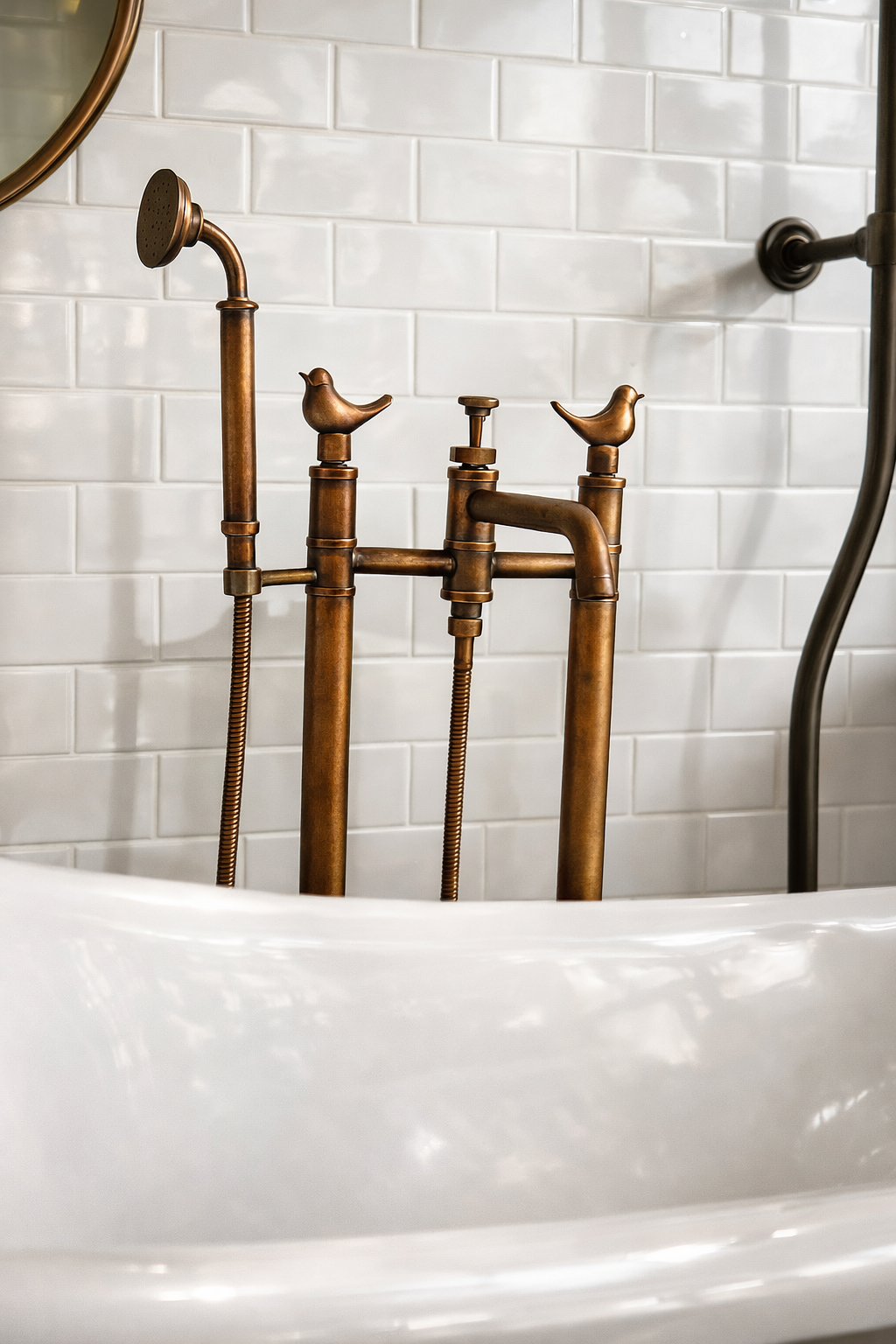 Mezclador 8 pulgadas para tina con teleducha - piso