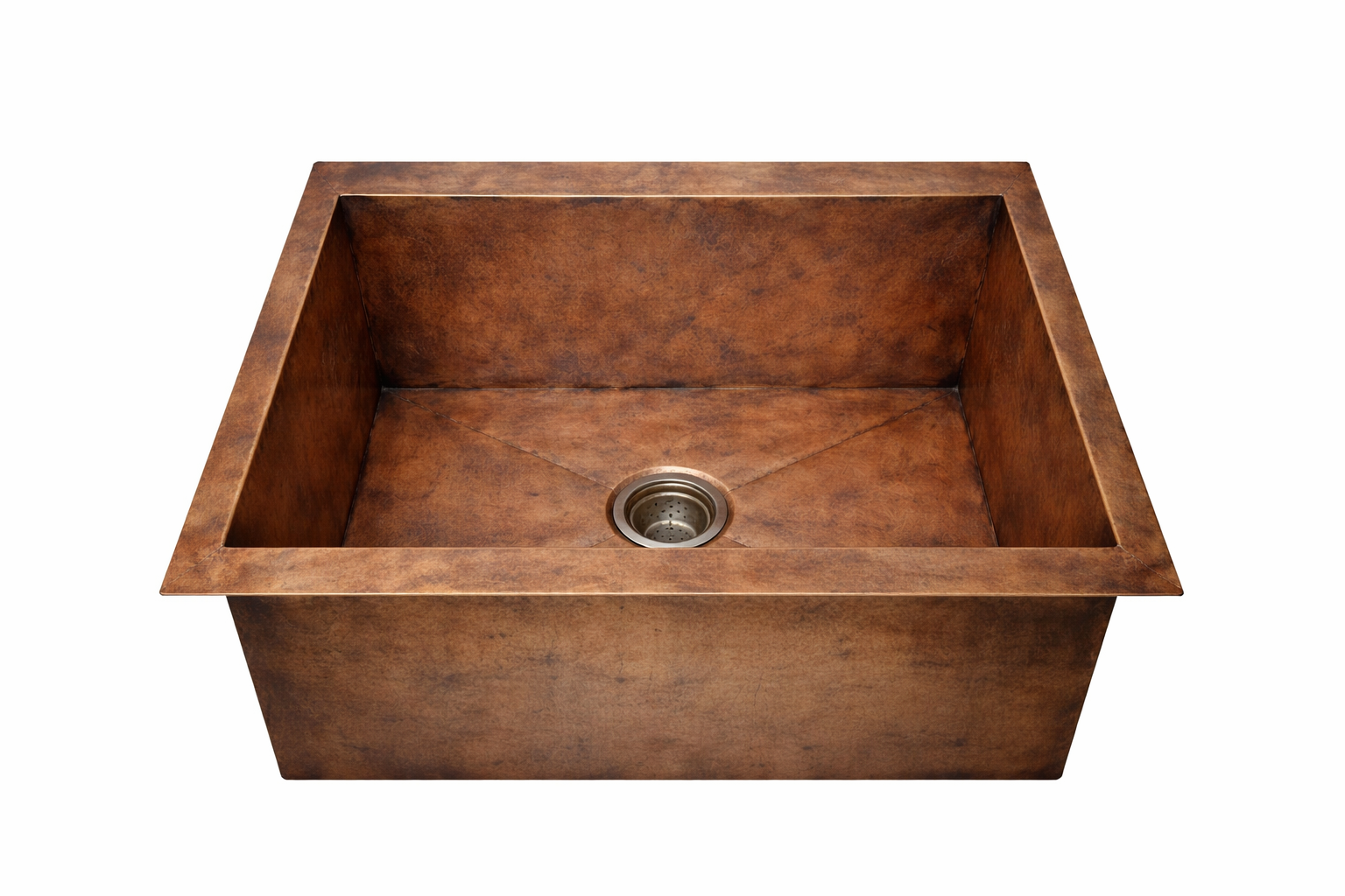 Lavaplatos cuadrado profundo en cobre