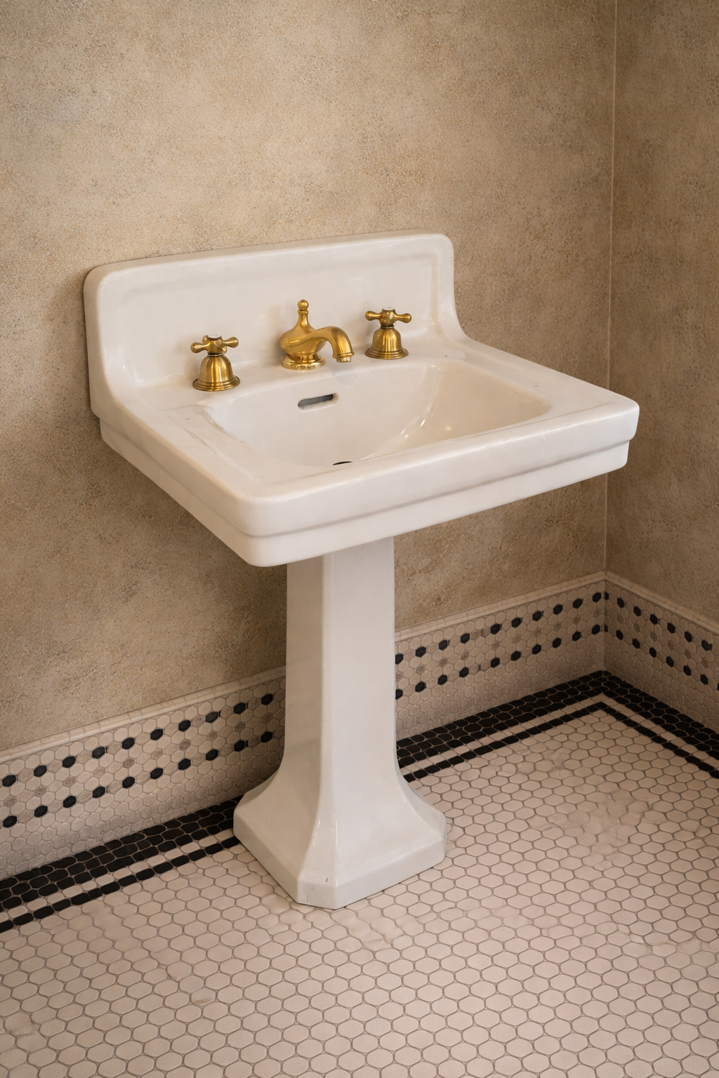 Lavamanos porcelana pedestal alto