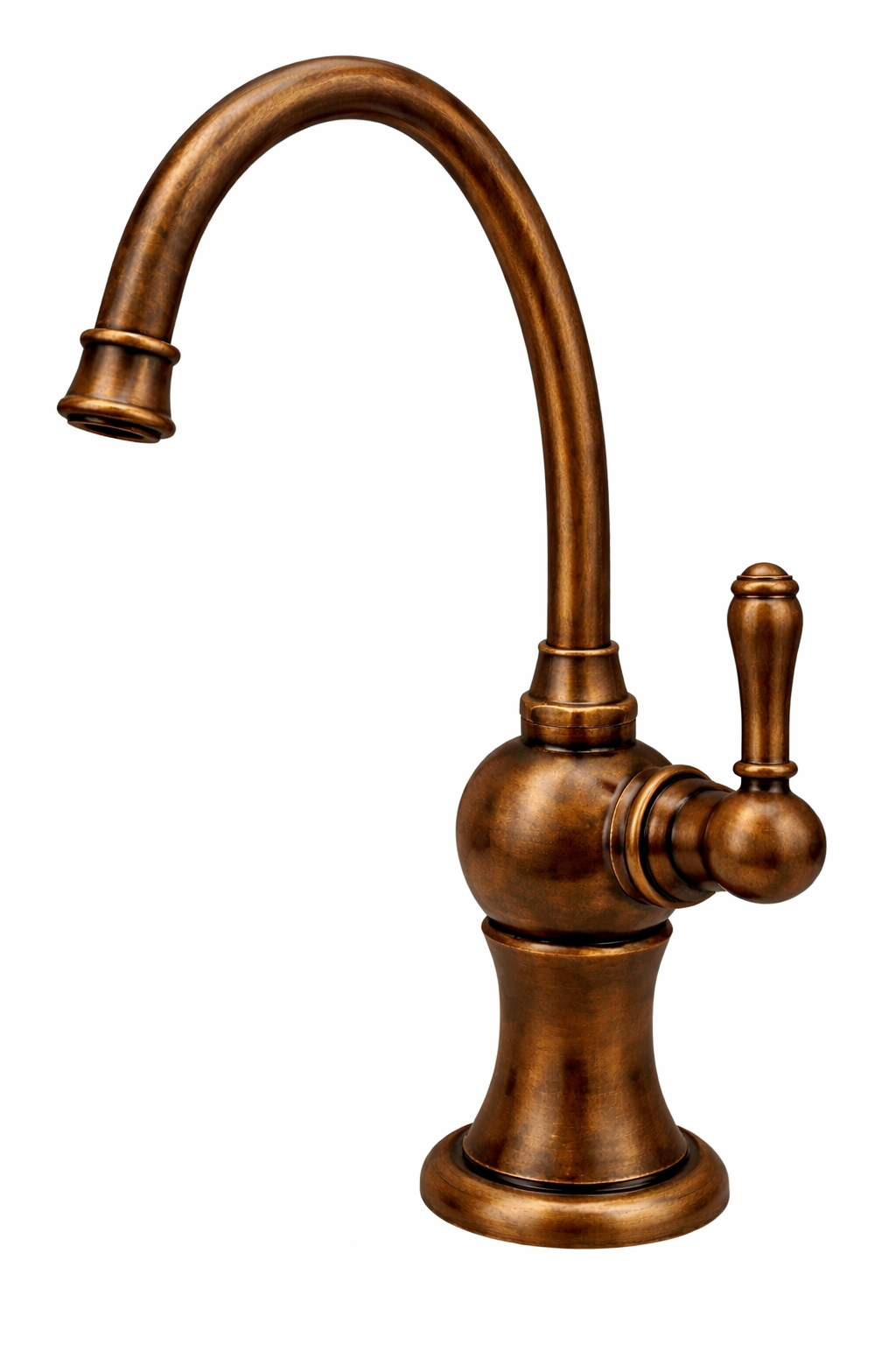 Llave de agua fría vintage de cuello curvo para lavamanos en bronce