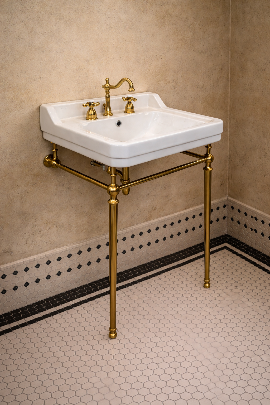 Porcelana con soporte bronce