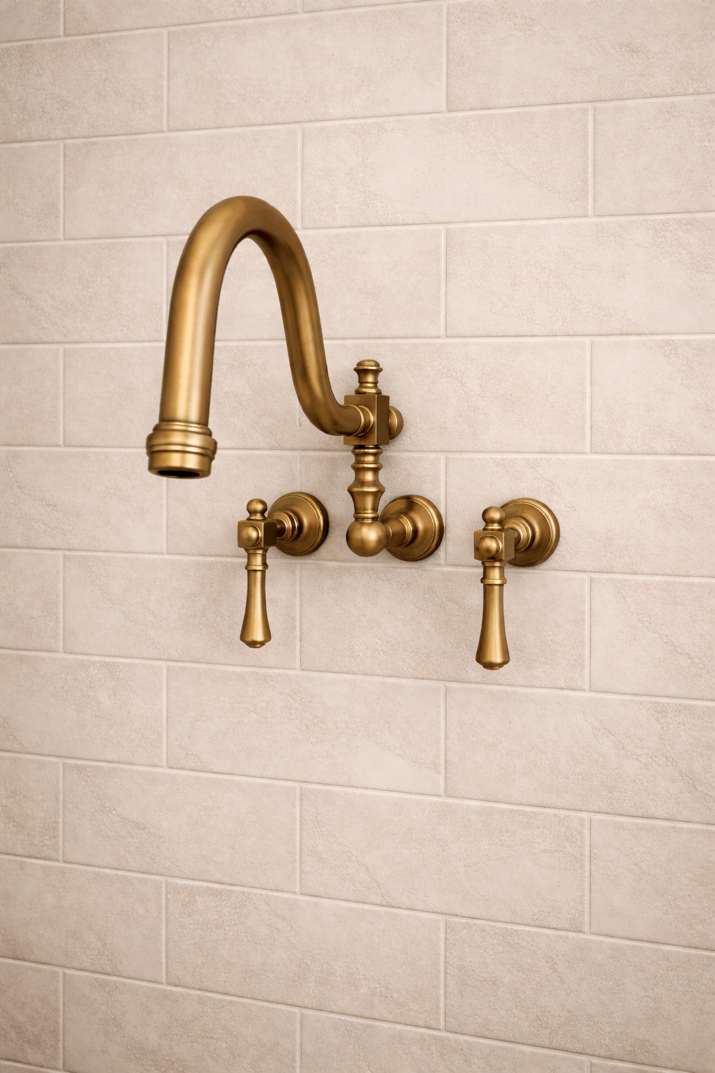 Mezclador 8 pulgadas de pared victoriano en bronce con manijas en cruz