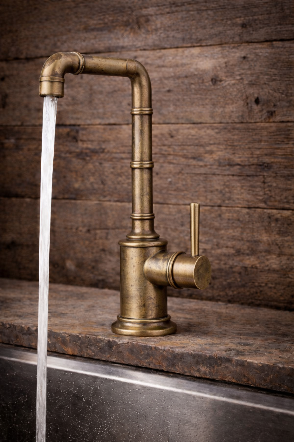 Monocontrol estilo bambú en bronce para lavamanos