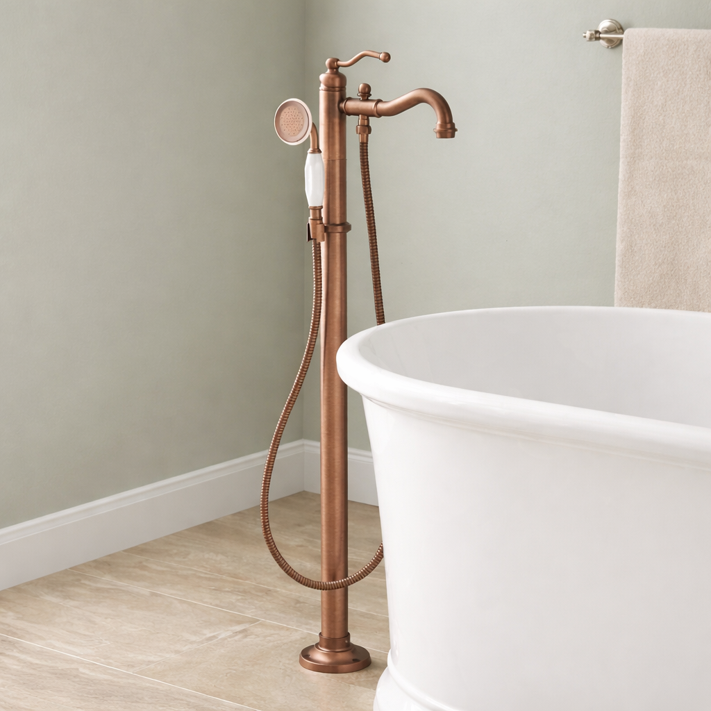 Monocontrol a la vista para tina con teleducha - pared