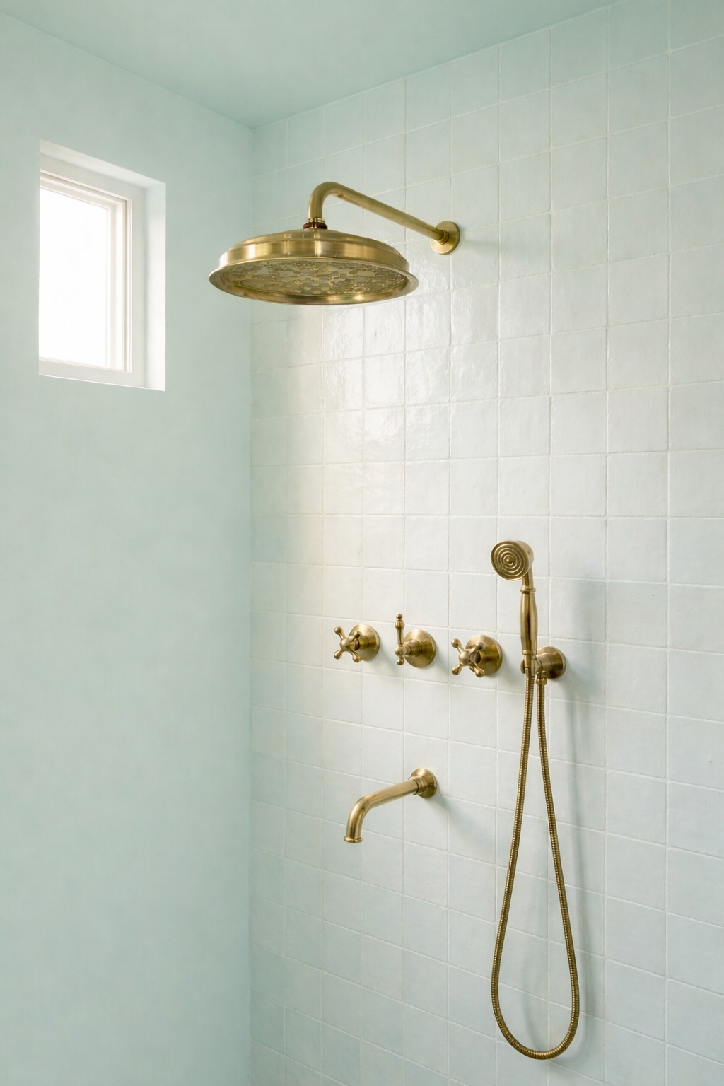 Kit de ducha y lavamanos en bronce Sinú Design