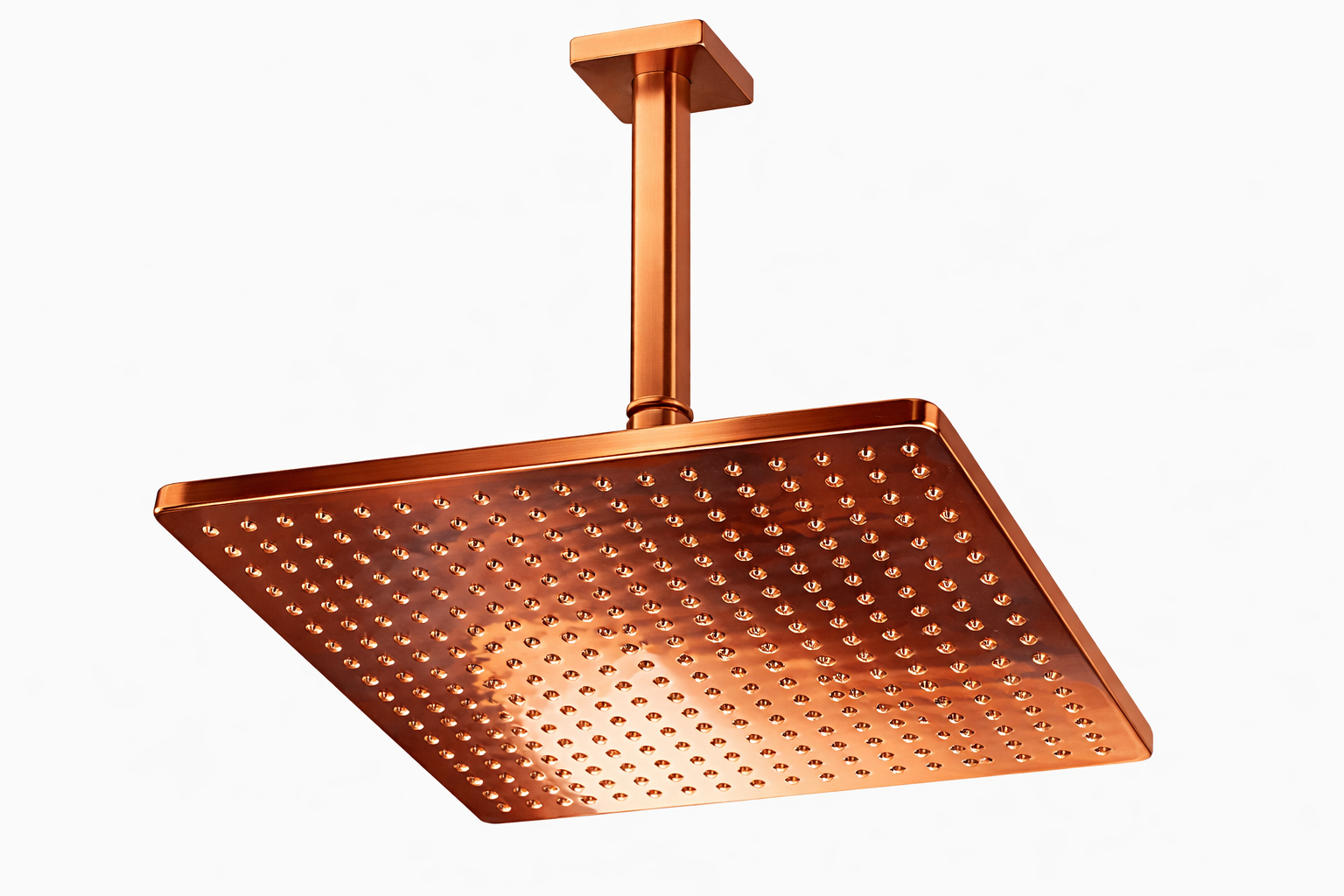 Regadera de pared cuadrada en bronce Sinú Design