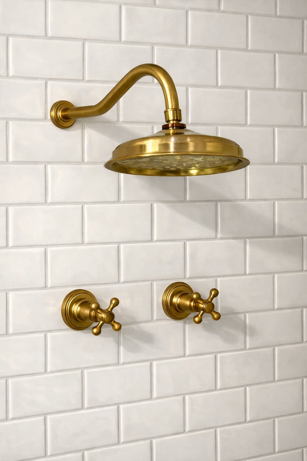 Ducha mezclador de 8 pulgadas en bronce Sinú Design