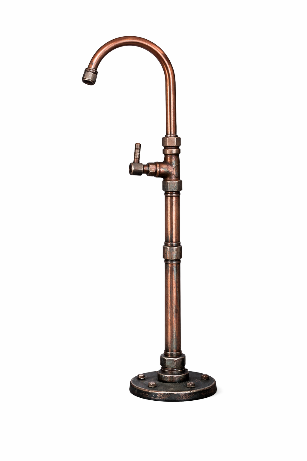 Grifería de piso llave agua fría estilo industrial