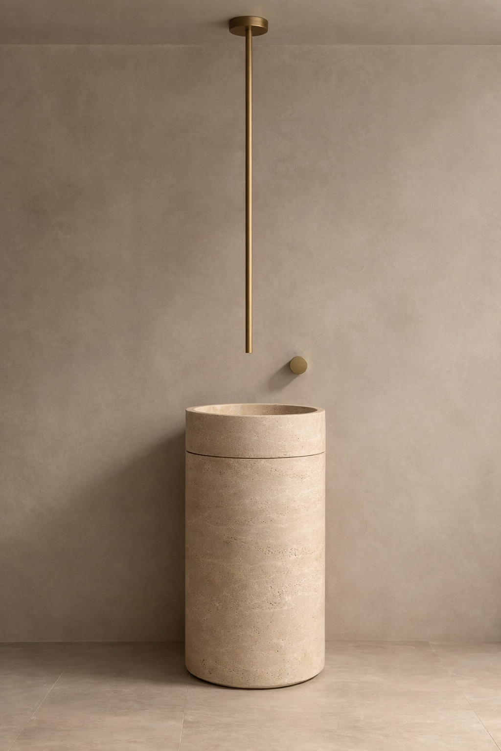 Grifería para lavamanos suspendida desde el techo