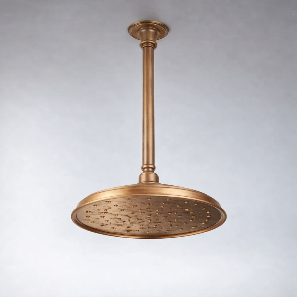 Ducha monocontrol en bronce con regadera de techo tipo lluvia Sinú Design