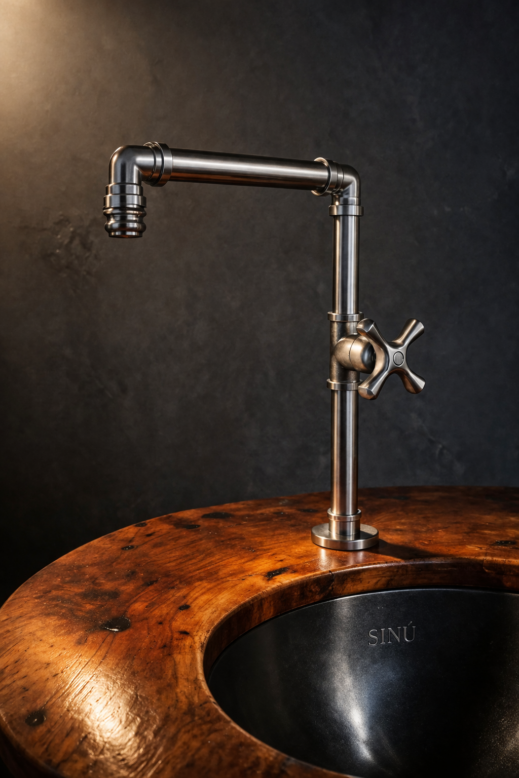 Llave de agua fría victoriana para lavaplatos en bronce