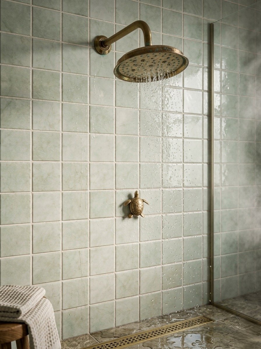 Ducha de agua fría para baño social en bronce Sinú Design