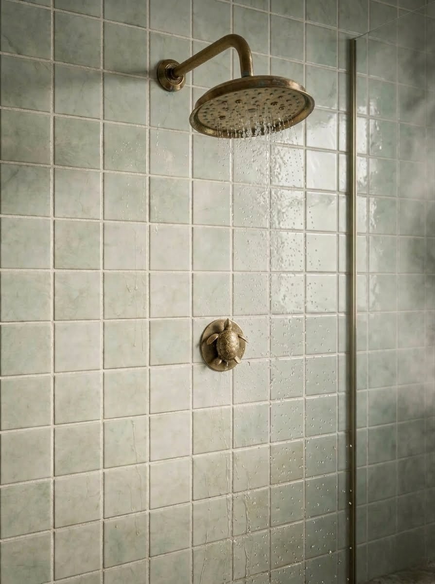 Ducha de agua fría para baño social en bronce Sinú Design