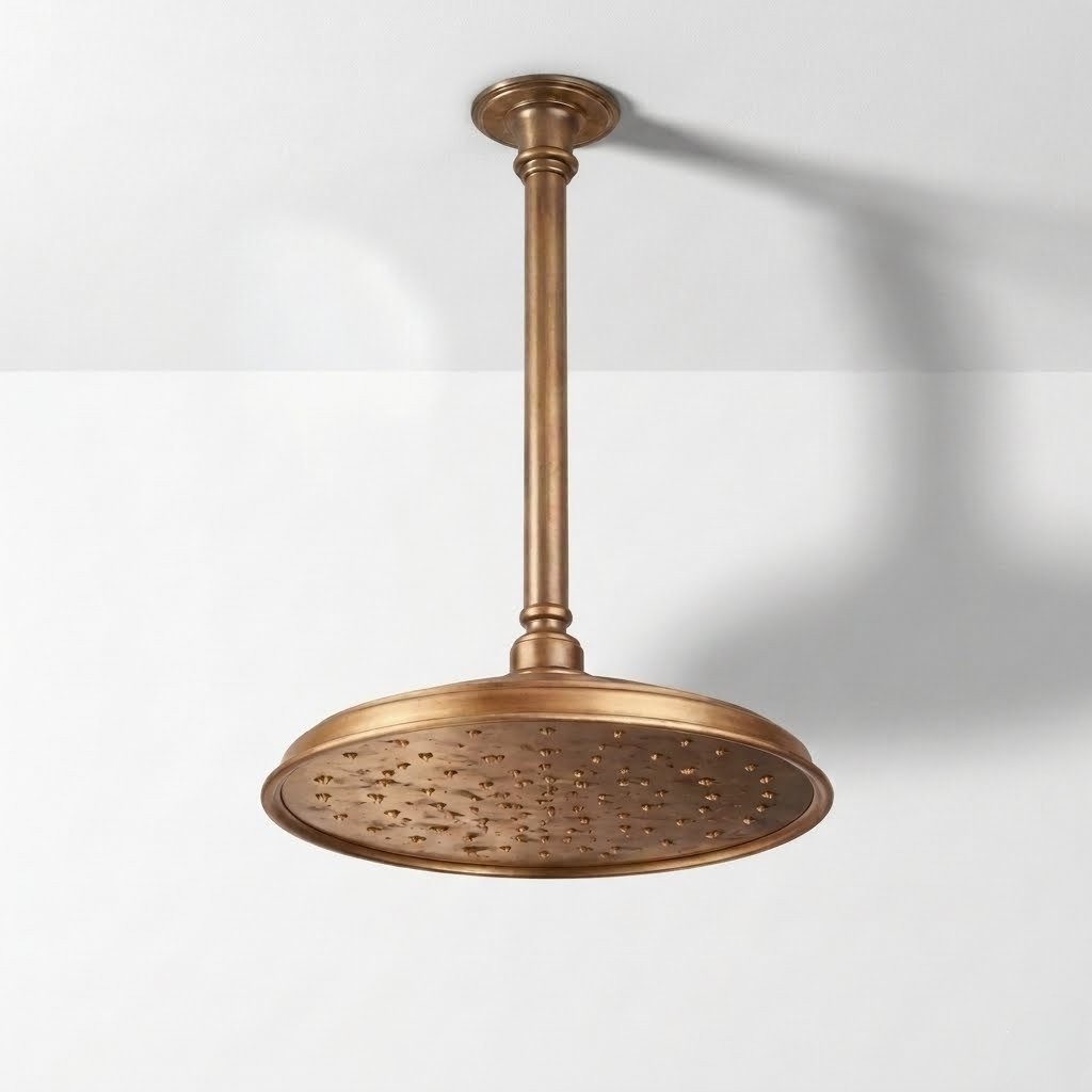 Ducha monocontrol en bronce con regadera de techo tipo lluvia Sinú Design