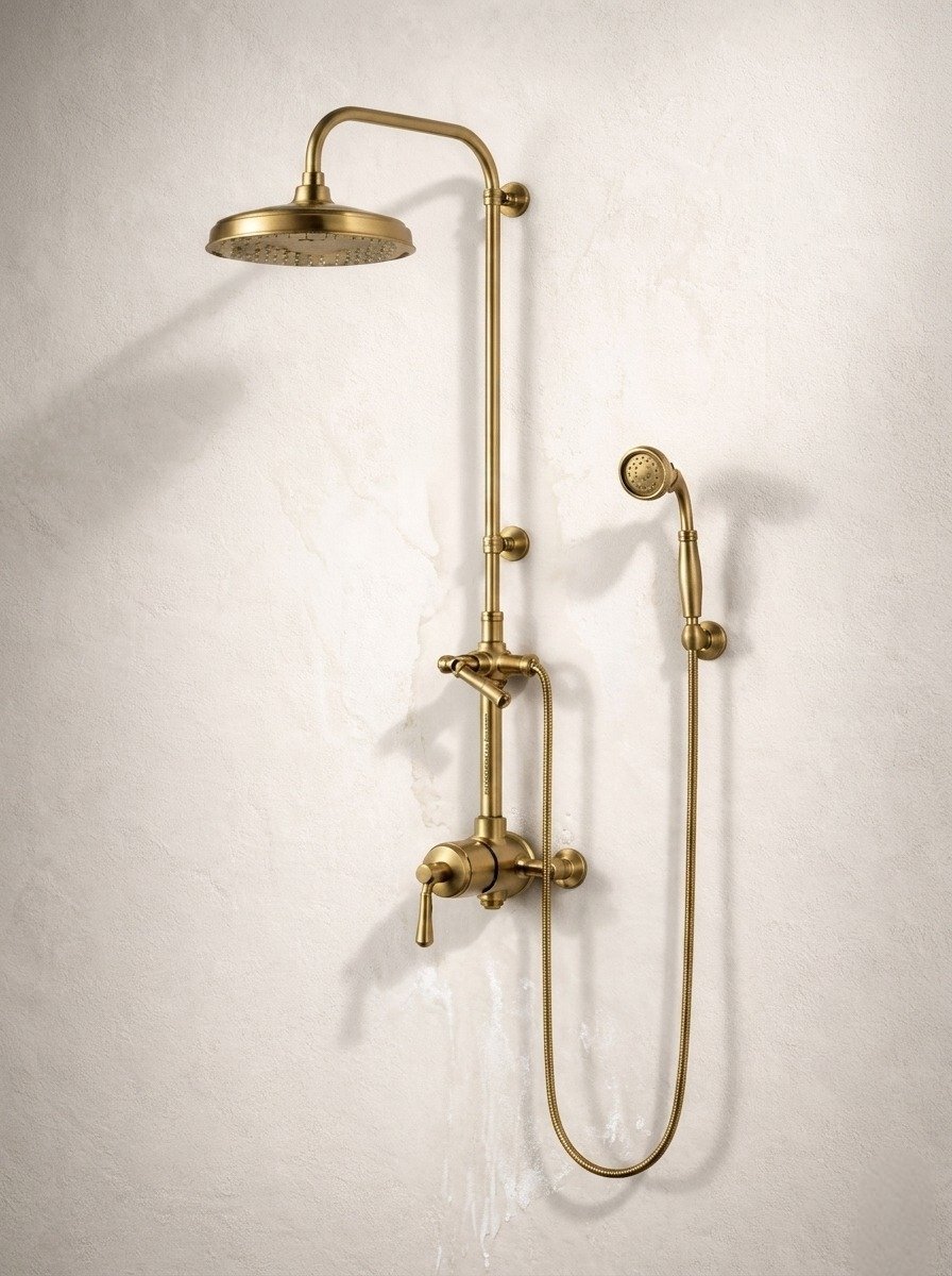 Ducha mezclador compacto de 4 pulgadas en bronce Sinú Design