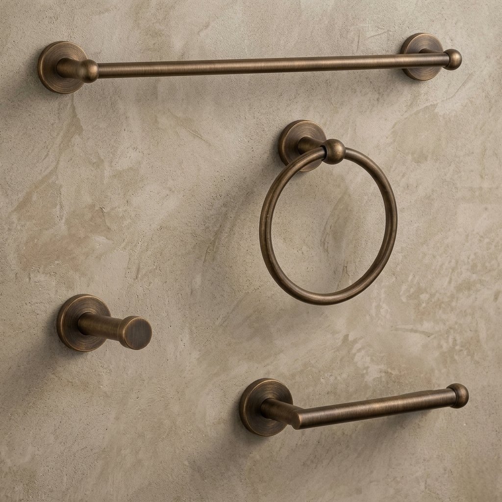Set completo de accesorios de baño en bronce