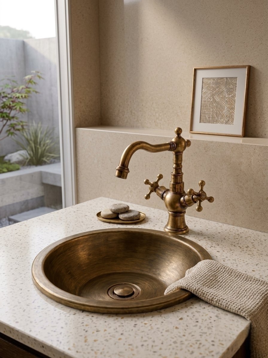 Monoblock cuello curvo elegante para lavamanos de mesa